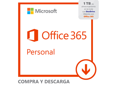 Office 365 Personal MICROSOFT ESD, 1 Año, Electronic Software Download (ESD), Win/Mac, Español